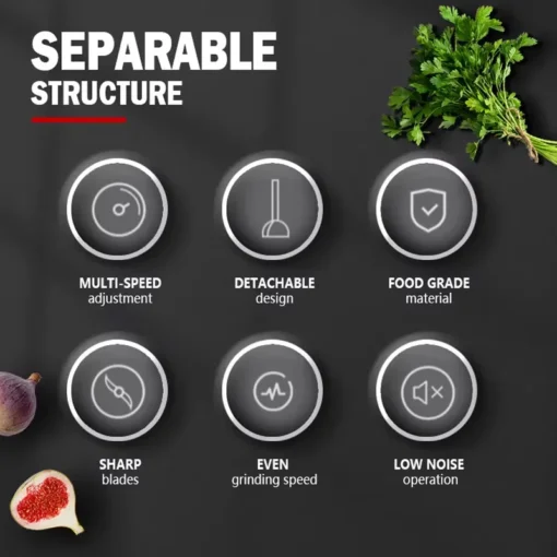 Handheld Blender with 2000W Power - Multi-Functional Food Processor for Home Use - Image 4