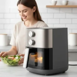 Alternative view of Midea 6.5L Air Fryer with Large View Window and Steam Grill for Efficient Cooking