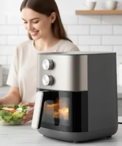 Alternative view of Midea 6.5L No-Flip Air Fryer with Large View Window and Steam Grill