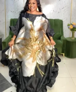 Traditional African Women's Dashiki Maxi Dress - Ankara Gown and Kaftan Outfit