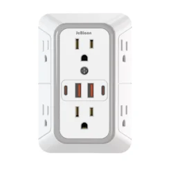 US Plug Power Strip with 6 AC Outlets and 4 USB Ports, Multi Socket Wall Socket for Home and Office