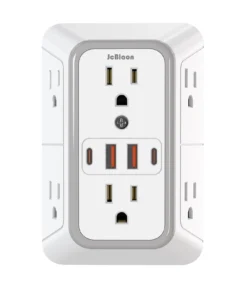 US Plug Power Strip with 6 AC Outlets 4 USB Port(2 Type C), Multi Socket Wall Socket Universal Network Filter Fast Charging