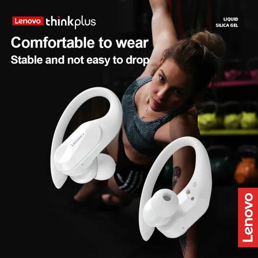 Lenovo LP75 Wireless Sports Earphones – Bluetooth 5.3, HiFi Stereo, Integrated Microphone, Button Control, LED Display - Image 5
