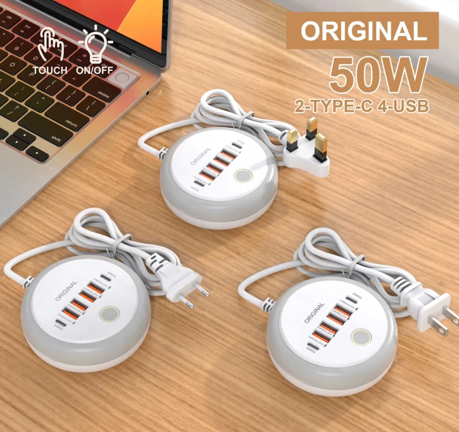 50W 6-Port Fast Charging USB PD Charger for iPhone and Samsung - Image 7