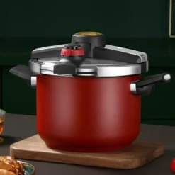 6L Stainless Steel Pressure Cooker with Double Ears, Explosion-Proof 304 for Gas and Induction Cookers
