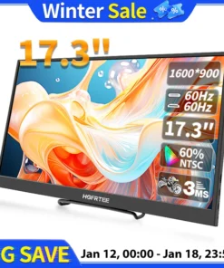Portable 17.3-Inch HDMI-Compatible Monitor for Laptops, Xbox, and Switch