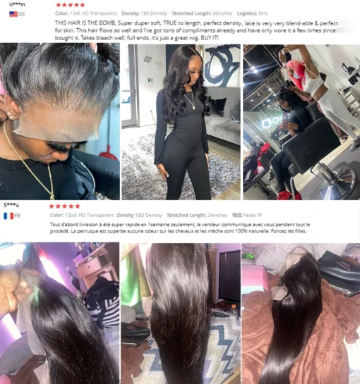 Hd Lace Frontal Wig 13x6 30 Inch Bone Straight Transparent Lace Human Hair for Women - Image 5