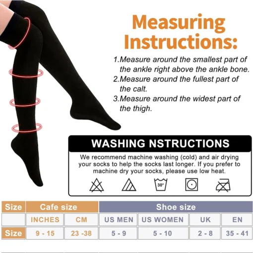 Thigh High Compression Socks for Circulation Over the Knee for Running, Travel, and Gym Use - Image 3