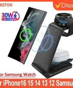 15W Fast Wireless Charger 3 in 1 Stand For iPhone15 14 13 12 Samsung S20 S21 Apple Samsung Galaxy 6 5 Watch 8 7 Fast Charging