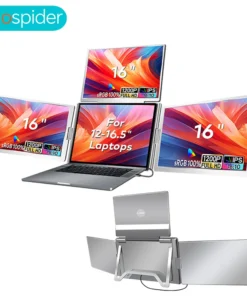 Triple Screen Portable FHD LCD Monitor - Backlit Secondary Display for Notebook