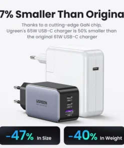 Alternative view of UGREEN 65W GaN USB-C Charger with Quick Charge for iPhone and Laptops
