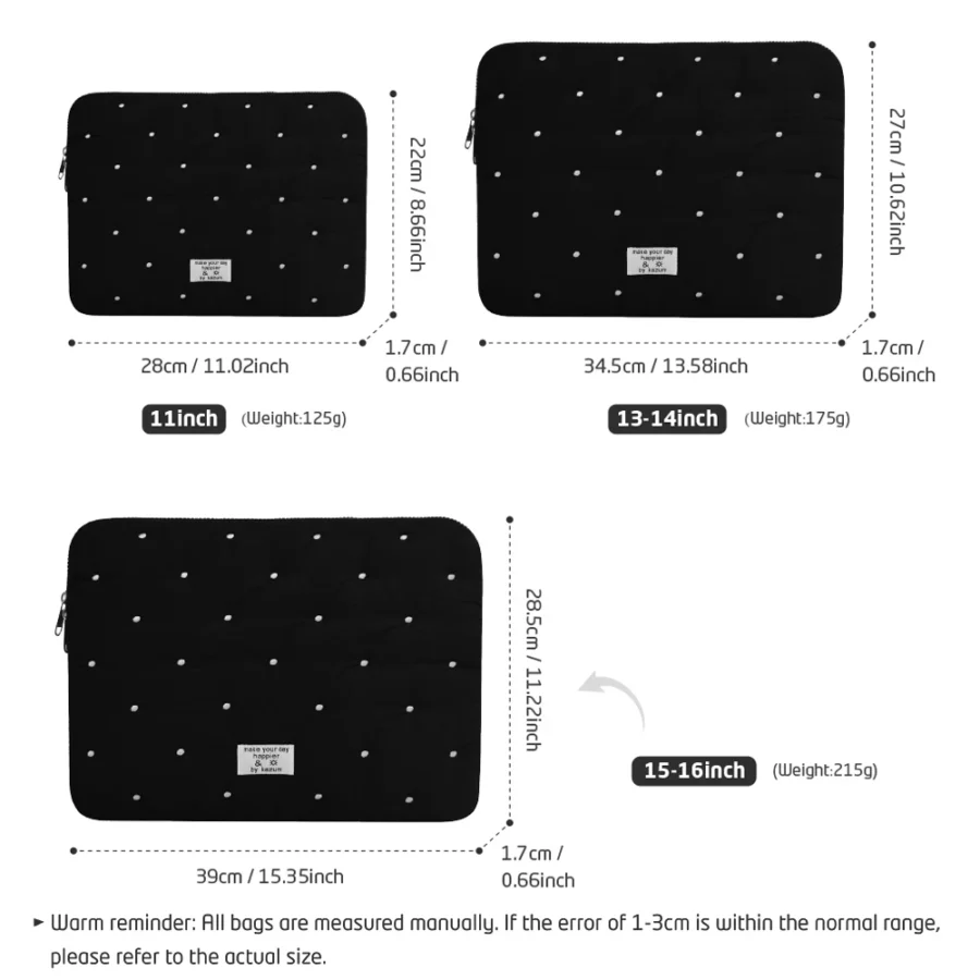 Puffy Laptop Sleeve for MacBook Air 13-inch and Tablets - Cute, Compact Design - Image 3