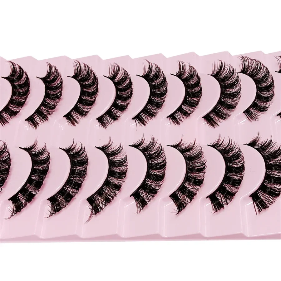 10 Pairs DD Curl Russian Strip Lashes Fluffy Volume False Eyelashes DD Curl Dramatic Messy Faux Mink Fake Lashes Make Up - Image 6