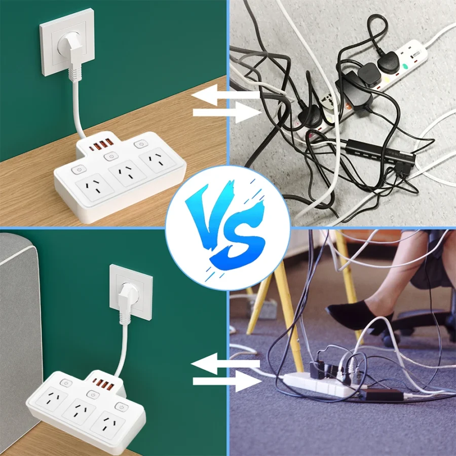 Australia AU Plug AC Wall Power Strip Independent Switch Multitap Power Socket adapt With USB C Ports Charging Network Filter - Image 4