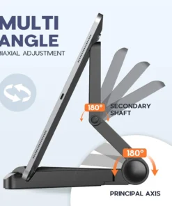 Alternative view of Portable Foldable iPad Stand for 4"-11" Tablets and Phones - Plastic Desktop Holder for Xiaomi, Samsung, and Huawei