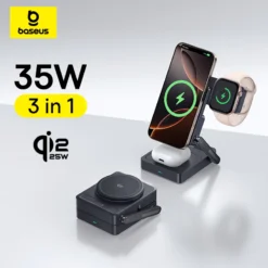 Baseus 3 in 1 Magnetic Wireless Charger with 25W Fast Charging for iPhone, Apple Watch, and AirPods Pro