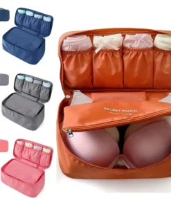 Travel Storage Bag - Multi-Function Bra and Underwear Organizer with Toiletry and Cosmetic Compartments