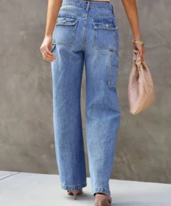 Alternative view of Light Blue Wide Leg Jeans for Women - Stylish, Comfortable Denim Pants