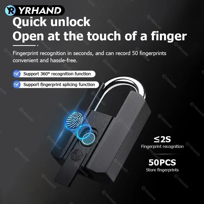 TTLock Mini Smart Padlock - IP67 Bluetooth Fingerprint Lock for Bags and Google Home Integration - Image 4