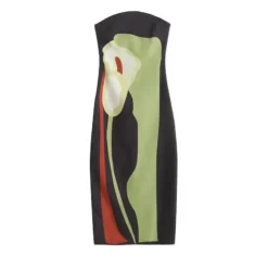 Alternative view of Printed Strapless Backless Long Dress with Off Shoulder Design for Summer Parties