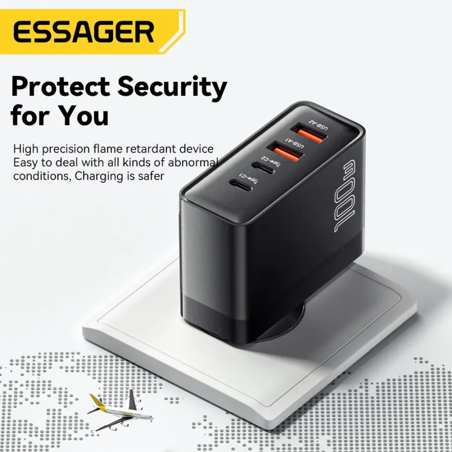 Essager 100W GaN USB-C Fast Charger for iPhone, Xiaomi, and MacBook - Image 3