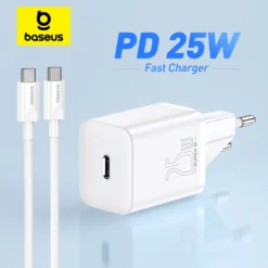 Baseus 25W USB C Charger with PD Fast Charging for iPhone 15, 14, 13 Pro Max and Samsung S22