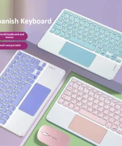 Spanish/English Bluetooth Keyboard 10 inch for iPad Air Pro Wireless Rechargeable Keyboard for Phone Tablet Laptop Universal