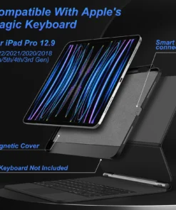 Alternative view of GOOJODOQ Magnetic Case for iPad Pro 11 13 2024 M4 Air 6 Air 4/5 iPad Pro 12.9 Magic Keyboard Compatible Case Pencil Holder