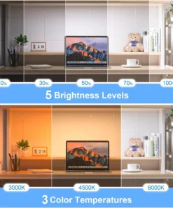 Alternative view of WILLED 5W Dimmable Night Light 3 Colors Adjustable Makeup Light with 2500mAh Rechargeable Under Cabinet for Closet Bedside Desk