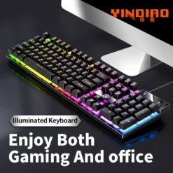 Alternative view of Wired Low Profile Gaming Keyboard with Numpad for Laptops and Desktops