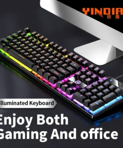 Alternative view of YINDIAO Keyboard Gaming Wired Laptop Desktops PC Computer Office Accessories Low Profile Gamer Keyboards With Numpad