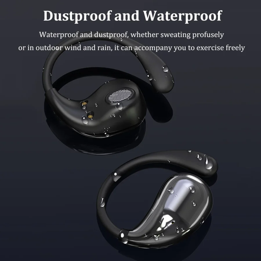 Wireless Ear Hook Headphones - Bluetooth 5.4, HiFi Stereo, Waterproof, with LED Display and Long Battery Life - Image 3