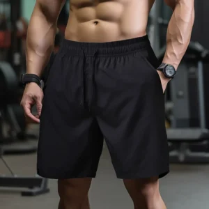 Men's Sport Shorts with Quick-Drying Fabric for Outdoor Running and Tennis Fitness - black, (60-68kg) for XL