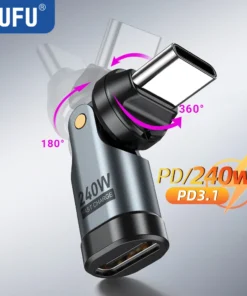 AUFU 240W USB C Adapter USBC To Type C OTG Fast Charge Cable Adapter Type C Male To Female Converter For iPhone16 Macbook Laptop