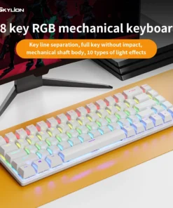 K68 Wired Mechanical Keyboard 10Kinds of Colorful Lighting Gaming and Office For Microsoft Windows and Apple IOS System