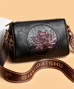 Casual Women Handbag Soft Leather Shoulder Crossbody Bags for Women 2024 New Fashion Print Ladies Messenger Tote Bag