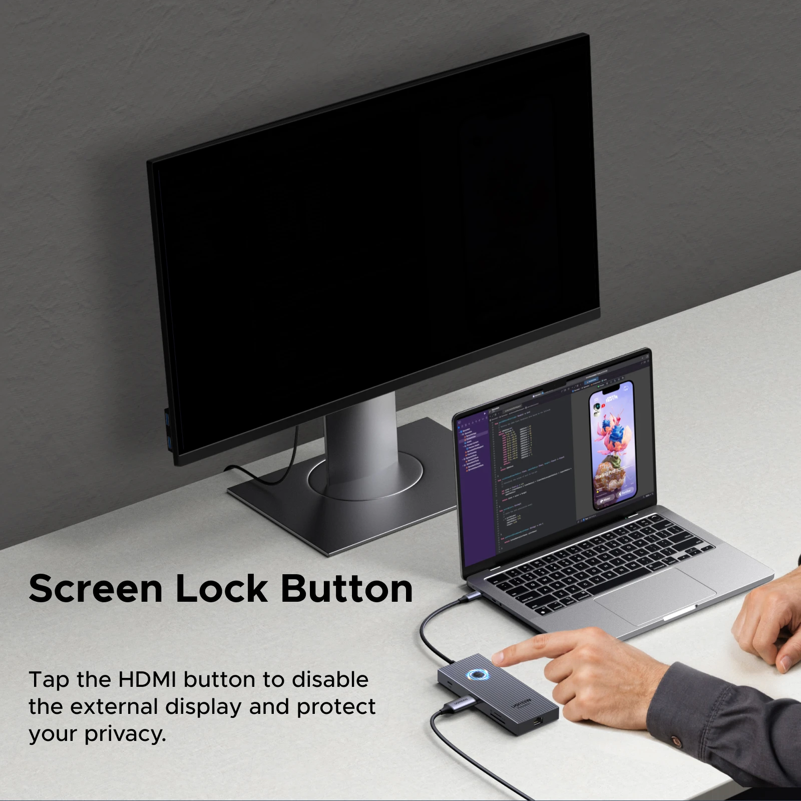 USB-C Hub with HDMI and Ethernet for Enhanced Connectivity with Laptops and Tablets - Image 3