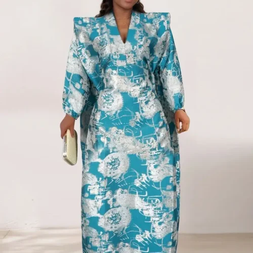 Traditional African Dashiki Maxi Dress for Women - Ankara Gown and Kaftan