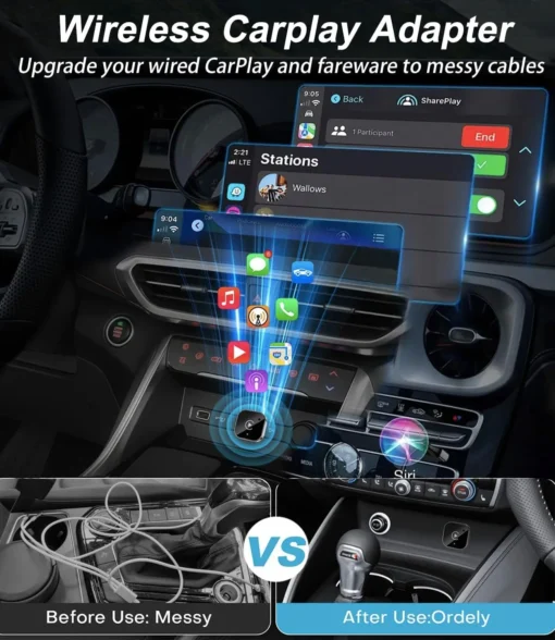 Wireless CarPlay Adapter with Fast, Stable Connection for Apple iPhone and Android Users (2025-2026 Upgrade) - Image 4