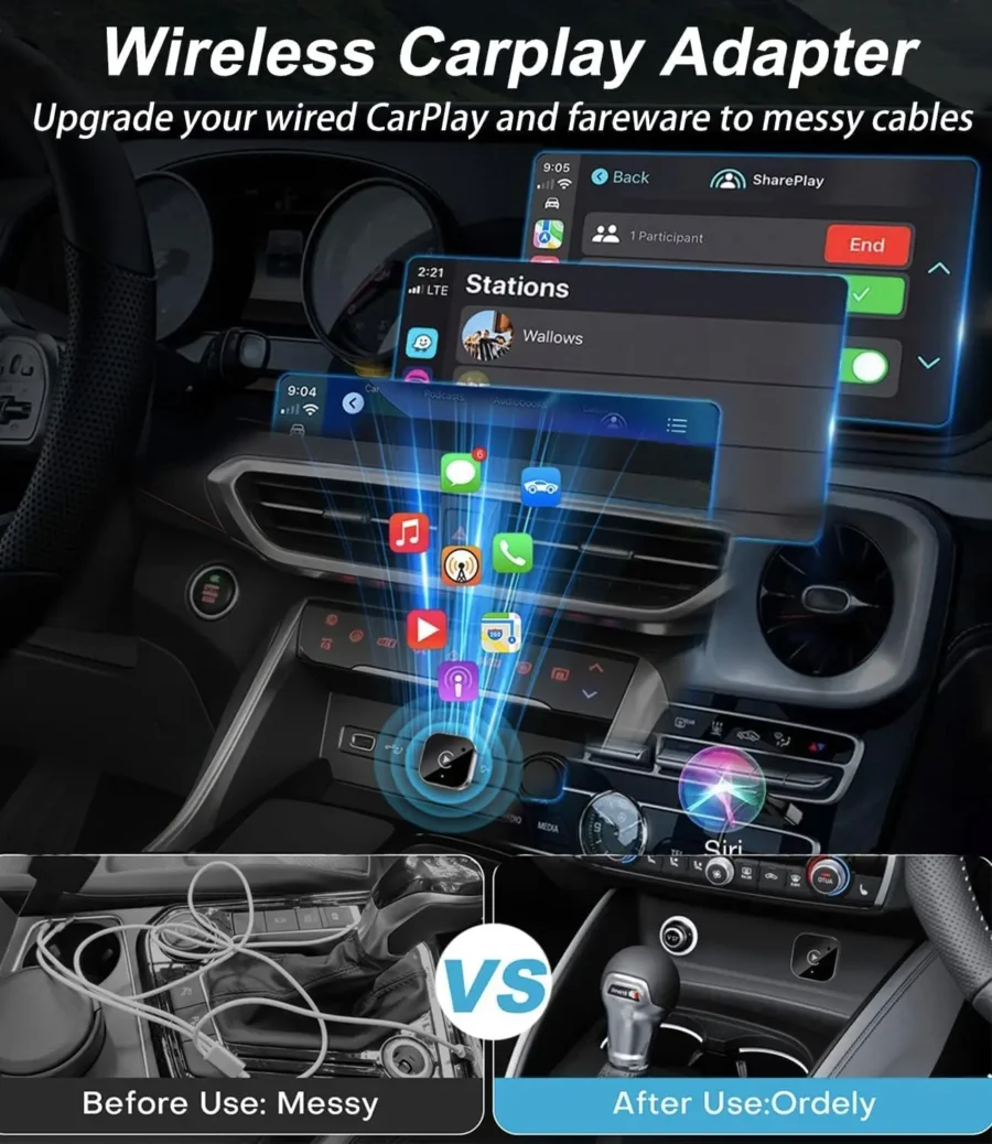 Wireless CarPlay Adapter for Apple iPhone &Android(2025-2026 Upgrade), Plug and Play Fast and Stable Connection CarPlay&Android - Image 4