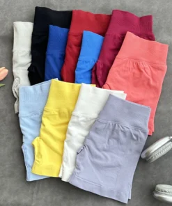 Alternative view of Women's High-Waisted Seamless Fitness Shorts - Tummy Control, Butt-Lifting, Breathable for Yoga