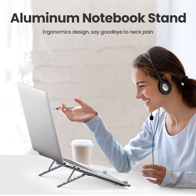 UGREEN Foldable Aluminum Laptop Stand for MacBook and Tablets - Image 2
