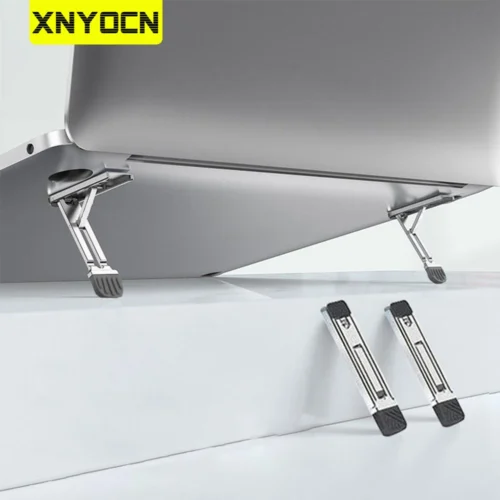 Xnyocn Mini Aluminum Laptop Stand with 3 Height Adjustments for MacBook and Notebooks