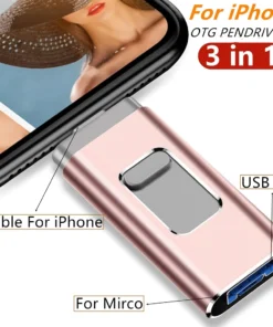 iPhone USB Flash Drive 2TB - 3-in-1 USB 3.0 Memory Stick