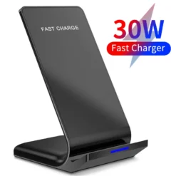 30W Qi Wireless Charger Stand with Fast Charging for iPhone and Samsung Phones