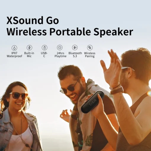Portable Bluetooth Speaker with Enhanced Bass and IPX7 Waterproof Rating for Outdoor Enthusiasts - Image 3