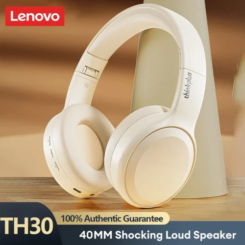 Lenovo TH30 Wireless Gaming Headset - Over-Ear, 360° Stereo Sound, Low Latency