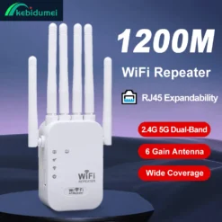 Wireless WiFi Repeater with Dual-Band Amplification for Enhanced Signal Boosting