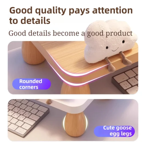 Office computer riser with desktop storage rack for organized workstation displays - Image 6