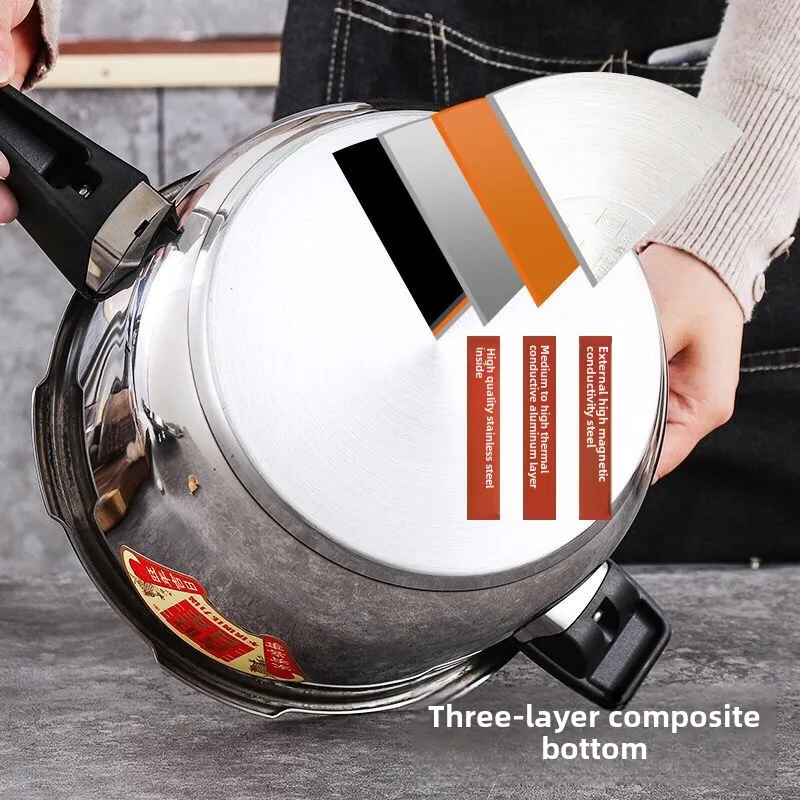 Stainless Steel Pressure Cooker - 16-30cm Induction-Ready Stew Pot - Image 3